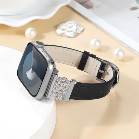 WONFAITH Leather Band Compatible with Apple Watch Band 38mm 40mm 41mm 42mm 44mm 45mm 46mm 49mm, Dressy Slim Women Strap with Knot-Shape Metal Buckle for Iwatch Ultra SE Series 10 9 8 7 6 5 4 3 2 1 in Saudi Arabia