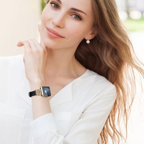Wonfaith Leather Band متوافق مع Apple Watch Band 38mm 40mm 41mm 42mm 44mm 45mm 46mm 49mm ، حزام النساء النحيف الأنيق مع مشبك معدني على شكل عقدة لـ iWatch Ultra Se Series 10 9 8 7 5 4 3 2 1 in Saudi Arabia