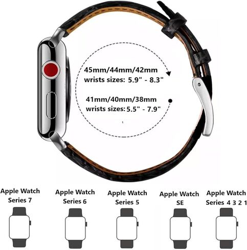 Moran Alligator Leather Bands Compatible with Apple Watch Band 49mm 45mm 44mm 42mm 41mm 40mm 38mm Replacement Genuine Crocodile Skin strap for iWatch Ultra Series 8 7 6 5 4 3 2 1 SE in Kuwait