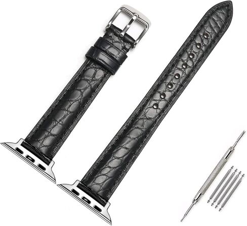 Moran Alligator Leather Bands Compatible with Apple Watch Band 49mm 45mm 44mm 42mm 41mm 40mm 38mm Replacement Genuine Crocodile Skin strap for iWatch Ultra Series 8 7 6 5 4 3 2 1 SE in Kuwait