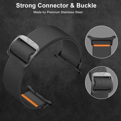 فرقة رياضية مرنة متوافقة مع Samsung Galaxy Watch Ultra 47mm (2024 إصدار) ، إكسسوارات حزامات استبدال حلقة منفردة نايلون للنساء للنساء in Kuwait