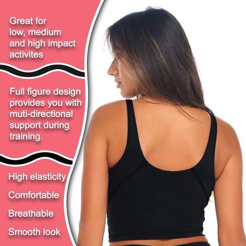 Women’s Yoga Top Longline Wirefree Padded Medium Support Sports Bra in Kuwait