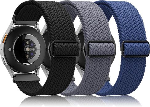 3 Pack Nylon Band Compatible with Samsung Galaxy Watch 7 FE 6 5 4 3 /Watch 5 Pro /6 4 Classic/Gear S3 S2, 16mm 18mm 20mm 22mm Strap for Galaxy Watch 47mm 46mm 45mm 44mm 40mm 43/42/41mm Men Women in Saudi Arabia