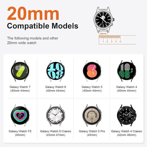 3 Pack Nylon Band Compatible with Samsung Galaxy Watch 7 FE 6 5 4 3 /Watch 5 Pro /6 4 Classic/Gear S3 S2, 16mm 18mm 20mm 22mm Strap for Galaxy Watch 47mm 46mm 45mm 44mm 40mm 43/42/41mm Men Women in Saudi Arabia
