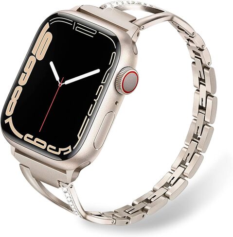 Trumirr Band for Apple Watch Series 10 42mm 46mm / 9 8 7 41mm 45mm النساء ، الفولاذ المقاوم للصدأ ، حزام المجوهرات المؤنث من الفولاذ المقاوم للصدأ و Watchender Funder For Iwatch Apple Watch Series 6 5 4 44 ملم in Kuwait