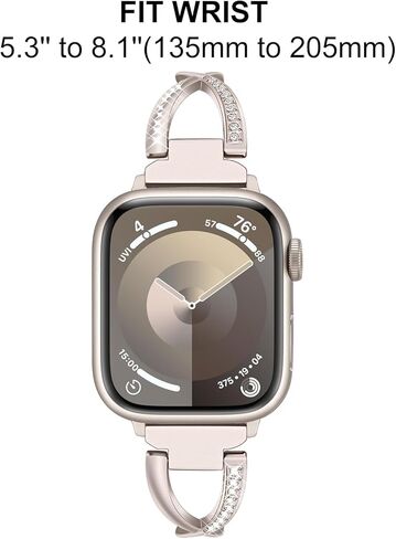 Trumirr Band for Apple Watch Series 10 42mm 46mm / 9 8 7 41mm 45mm النساء ، الفولاذ المقاوم للصدأ ، حزام المجوهرات المؤنث من الفولاذ المقاوم للصدأ و Watchender Funder For Iwatch Apple Watch Series 6 5 4 44 ملم in Kuwait