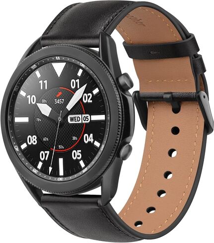 Vancle bands for Samsung Galaxy Watch 3 45mm Band, Compatible with Samsung Watch 3 Bands 45mm, Width 22mm Quick Release Leather Straps Unisex Size in Saudi Arabia