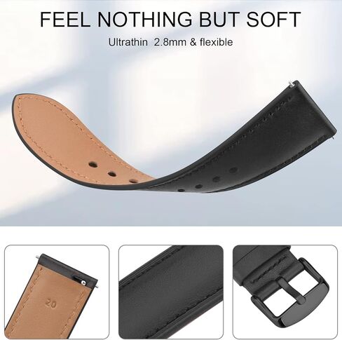 Vancle bands for Samsung Galaxy Watch 3 45mm Band, Compatible with Samsung Watch 3 Bands 45mm, Width 22mm Quick Release Leather Straps Unisex Size in Saudi Arabia