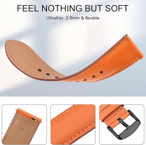 نطاقات Vancle لـ Samsung Galaxy Watch 3 45 ملم ، متوافقة مع Samsung Watch 3 فرق 45 مم ، عرض 22 مم أحزمة جلدية سريعة الحجم للجنسين in Kuwait