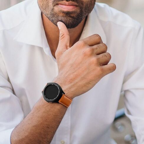 نطاقات Vancle لـ Samsung Galaxy Watch 3 45 ملم ، متوافقة مع Samsung Watch 3 فرق 45 مم ، عرض 22 مم أحزمة جلدية سريعة الحجم للجنسين in Kuwait