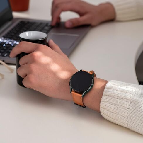 نطاقات Vancle لـ Samsung Galaxy Watch 3 45 ملم ، متوافقة مع Samsung Watch 3 فرق 45 مم ، عرض 22 مم أحزمة جلدية سريعة الحجم للجنسين in Kuwait