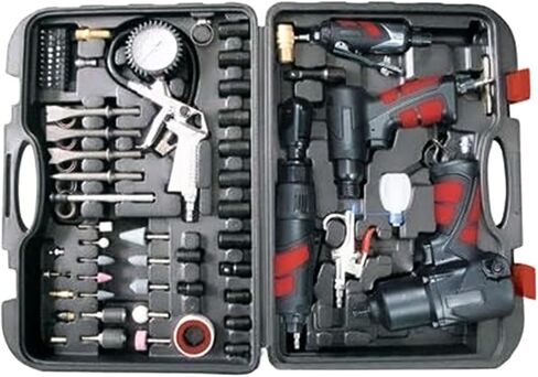 Master Mechanic 100 قطعة أدوات الهواء مع وجع تأثير ، مطحنة مستقيمة ، وروح السقاطة للأدوات وتحسين المنزل ، الأسود in Saudi Arabia