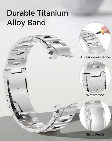 MIIMALL 20MM نطاقات التيتانيوم لـ Samsung Galaxy Watch 7 Band ، [96 ٪ Pure Titanium] العمل لا يوجد حزام معدني فاتح للضوء لمراقبة Galaxy Fe/7/6/5/4 in Kuwait