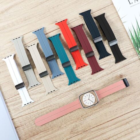 لرجال Apple Watch Band 41mm 40mm 38 مم من الرجال ، Bands Iwatch Bands Silicone Magnetic Bricelet Wristband Sport Band for Apple Watch Series 9 8 7 Series SE 2nd Gener in Kuwait