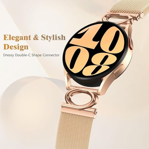 20mm Milanese Metal Bands for Samsung Galaxy Watch 6 5 4 Band 40mm 44mm/Watch 5 Pro Band 45mm/Watch 6 4 Classic/Watch 3 41mm in Saudi Arabia