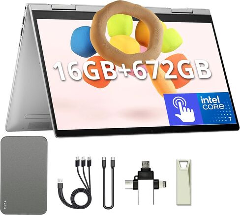 HP Envy x360 14" 2-in-1 Laptop, FHD Touchscreen, Intel 7 150U, 16GB RAM, 672GB Storage(512GB SSD & 160GB Docking Station), Backlit Keyboard, Fingerprint Reader, 5MP Camera, Wi-Fi 6E, Win 11, Silver in Saudi Arabia