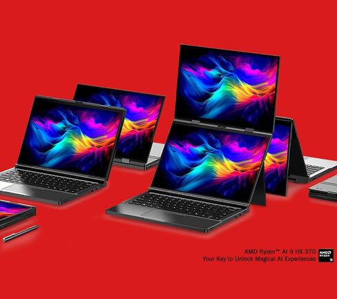 GPD Duo Dual-Oled Screen Laptop ， 13.3 "شاشة تعمل باللمس 2.8K دقة عرض AMD RYZEN AI 9 HX 370 WIN 11 64GB LPDDR5 RAM/2TB M.2 NVME 2280 SSD in Kuwait