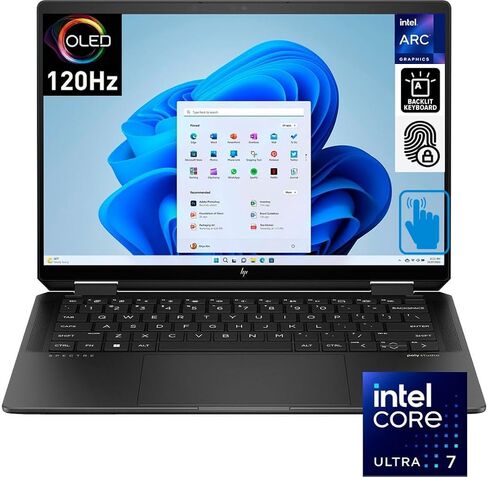 HP Specter X360 Business 2-in-1 LAPTOP 14.0 "شاشة تعمل باللمس OLED 2.8K (Intel Ultra 7-155H ، 32GB LPDDR5X ، 2TB PCIE SSD ، Backlit KB ، Win 11 Pro) W/MS 365 Personal ، DKZ USB Port. in Saudi Arabia