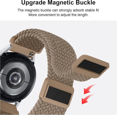 Amzpas Magnetic Nylon Watch Bands Compatible with Fossil Gen 6/Gen 5 Watch Bands, Quick Release 22mm Stretchy Loop Elastic Straps for Men's/Women's 44mm Watch in Saudi Arabia