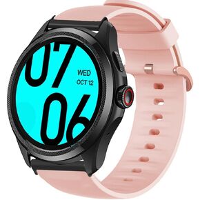 Compatible for Ticwatch Pro 5 Band, 24mm Silicone Replacement Soft Band Wristbands Straps with Stainless Steel Buckle Compatible for Ticwatch Pro 5 Android Smartwatch