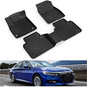 KIWI MASTER Floor Mats Compatible for 2018-2022 Honda Accord Accessories All Models All Weather Mat Front & Rear 2 Row Seat TPE Slush Liner Set Black