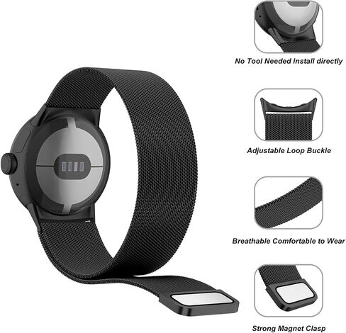 Amzpas Band for Google Pixel Watch 3 41mm Band Women Men ، حزام استبدال مغناطيسي قابل للتعديل in Saudi Arabia