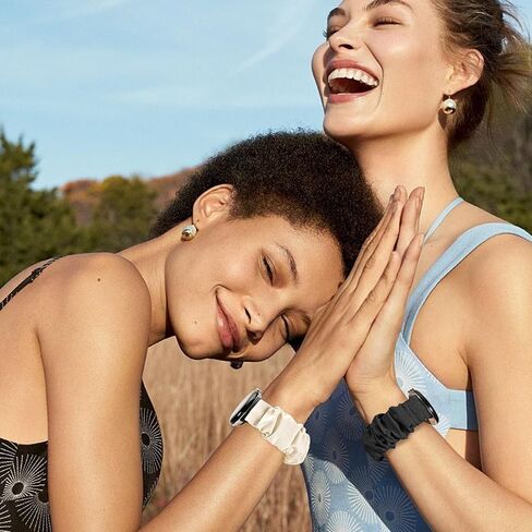 Scrunchie Bands Compatible with Google Pixel Watch 3 45mm Watch Band,Elastic Fabric Watch Band,Scrunchie Strap Replacement Watch Bands For Women(2 Pack) in Saudi Arabia