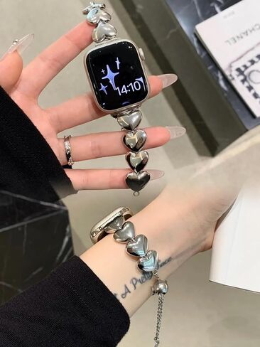 متوافق مع Apple Watch Band Woman Man 41mm 40mm 38mm 44mm 45mm 42mm Ultra 49mm ، Love of Heart Steel Steel Metal Metal Bangle Banglet Series Iwatch Series 9 8 7 6 5 4 3 2 in Kuwait