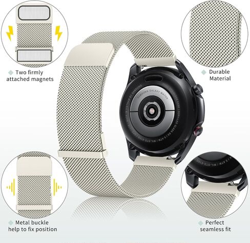 Vancle Metal Bands - Compatible with Garmin Vivoactive 5, 3, Venu 2 Plus, Sq, Venu, Vivomove Sport, Forerunner 645 / 245 Music - Stainless Steel Replacement Strap for Women & Men in Saudi Arabia