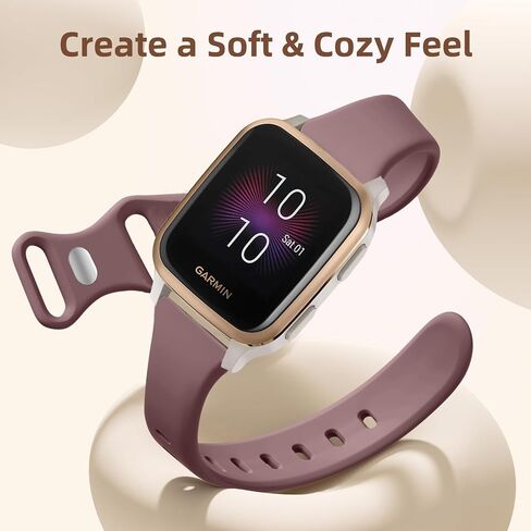 2 Pack Sport Slim Silicone Watch Bands Compatible with Garmin Venu Sq/Venu Sq 2, 20mm Thin Soft Narrow Strap Wristband for Garmin Vivoactive 5 / Vivoactive 3 in Saudi Arabia