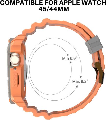 Loxoto Compatible for Apple Watch Strap 44mm 42mm with Bumper Case, Rugged Protective Drop Shock Resistant Case with TPU Band Strap Fit for iWatch 6/SE/5/4/3 Men Women Sport Military Style in Saudi Arabia