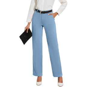 Womens Dress Pants Stretchy Business Casual Work Pants Straight Leg Slacks for Office