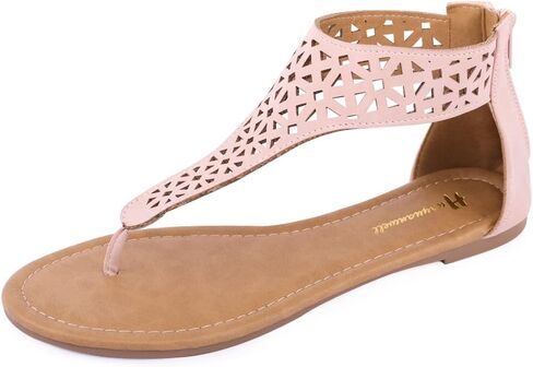 Women's Thong Flat Sandals T-Strap Sandals Ankle Strap Strappy Sandals Summers Sandals in Kuwait