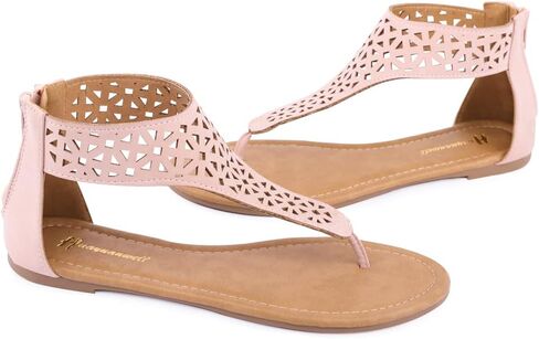 Women's Thong Flat Sandals T-Strap Sandals Ankle Strap Strappy Sandals Summers Sandals in Kuwait