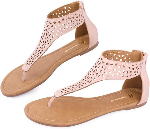 Women's Thong Flat Sandals T-Strap Sandals Ankle Strap Strappy Sandals Summers Sandals in Kuwait