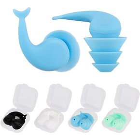 4 Pairs Ear Plugs for Noise Reduction, Silicone Swimming Earplugs Reusable Sleeping Earplugs Waterproof Ear Plugs for Swimming Surfing Sleeping Hearing Protection (Fishtail Style)