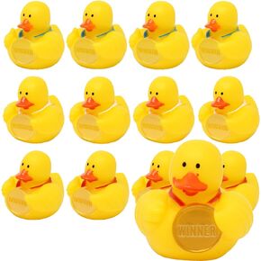 Award Medal Rubber Ducks 12 Gold Medals Winner Medals Rubber Duckies - Award Winner Prizes - Medal Party Favors & Decor - Winner Gifts Gold Prize Rewards for Olympic Party Sports Game Competition