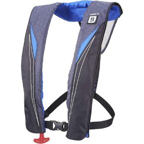 BLUESTORM Gear Cirrus26 Inflatable PFD Life Jackets (Deep Blue) for Adults | US Coast Guard Approved Automatic Life Vest w/Manual Override Convertibility
