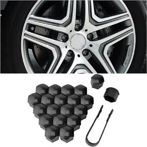 20PCS Universal Car Wheel Nut Caps, 19mm Hexagonal Plastic Lug Nut Covers Car Wheel Hub Screw Exterior Decoration Auto Bolt Caps with Removal Tool, Protection Cap Replacement for Cars