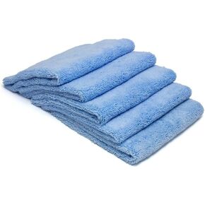 Autofiber Zeroedge Detailing Towel (Pack of 5) Edgeless Microfiber Polishing, Buffing, Window, Glass, Waterless, Rinseless, Car Wash Towels (Blue)
