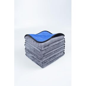 Ultra-Absorbent Microfiber Towel for Car Detailing - 800GSM, Scratch-Free, Quick-Dry, 16x16in (40x40cm), Professional Grade - 1 pc, (Yellow/Grey)