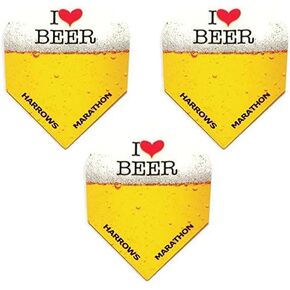 Harrows Marathon I Love Heart Beer & Darts 100 Micron Extra Strong Dart Flights (1 Set) in Saudi Arabia