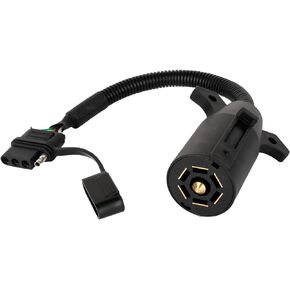 TIROL Trailer Light Adapter 7 Pin to 4 Pin Waterproof 7 Way RV Blade Connector to A 4 Way Flat Connector