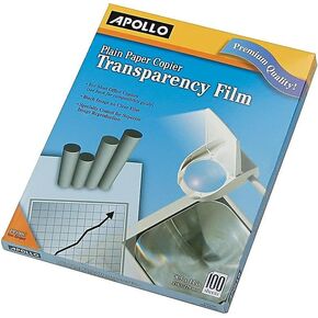 Apollo 829911 Apollo Uncoated Transparency Film 8.5-Inch x 11-Inch 100/Box (PP100CE)
