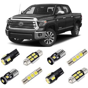 White LED Interior Light Kit for Toyota Tundra 2014 2015 2016 2017 2018 2019 2020 2021 Super Bright 6000K Interior LED Bulbs Package + Cargo Lights + License Plate Lights and Install Tool