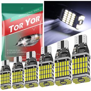 921 لمبات LED 912 حزمة مصابيح عكسية مكونة من 6، 6000K زينون أبيض CANBUS T10 T15 906 W16W 921K 922 احتياطية، بديلة لأضواء البضائع in Kuwait