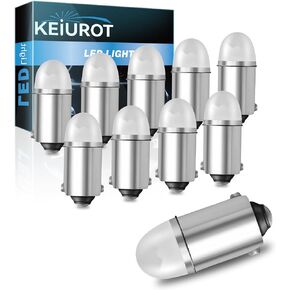 Keiurot 1893 Led Bulb 1895 1815 1816 53 57 لمبة BA9S Led لمبة لأضواء المؤشر سيارة قبة خريطة جذع لوحة ترخيص مجاملة خطوة ضوء أبيض DC / AC 12V، 10 حزمة