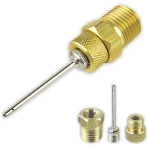 Professional Sports Ball Air Inflator Needle 3 pc Air Needle w/Adapter for Air Hose