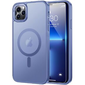 Strong Magnetic for iPhone 11 Case with Screen Protector - Compatible with Wireless Charging, 21ft Military-Grade Drop Tested, Shockproof Slim Fit Translucent Matte Cover - Black in Kuwait