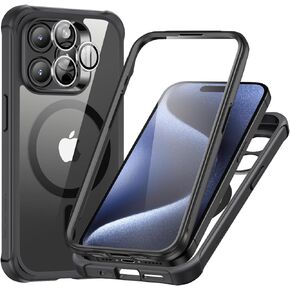 ESR for iPhone 15 Pro Max Case Set, 1 Set Individual Lens Protectors, Compatible with MagSafe Phone Case, Full-Coverage Military-Grade Protection, Scratch Resistant, Armor Series,Clear Black in Kuwait